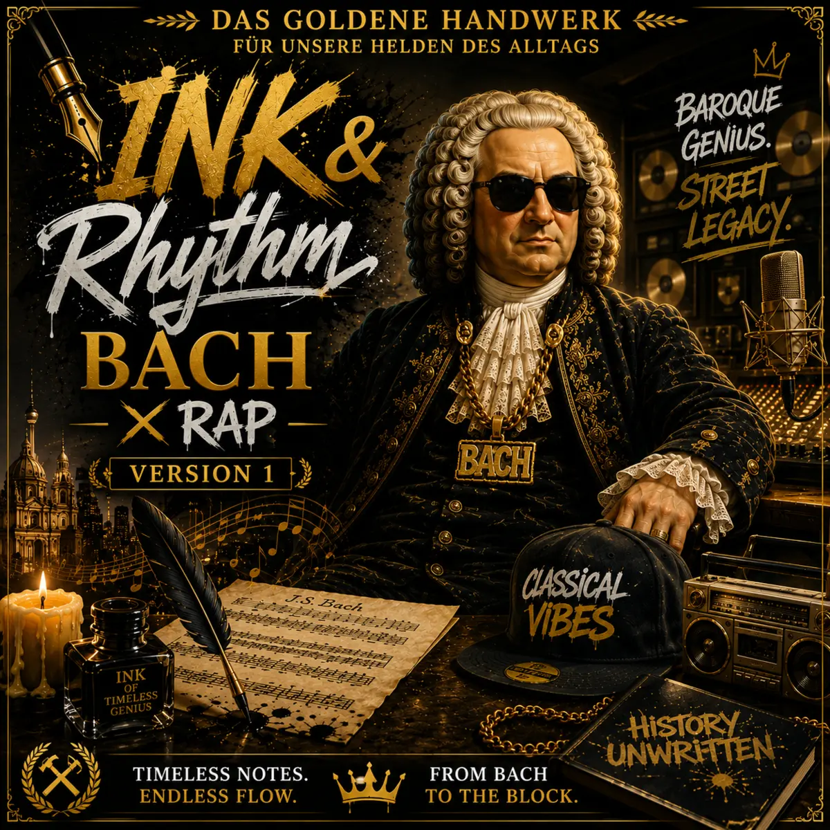 Cover INK & RHYTHM – Bach × Rap, Version 1